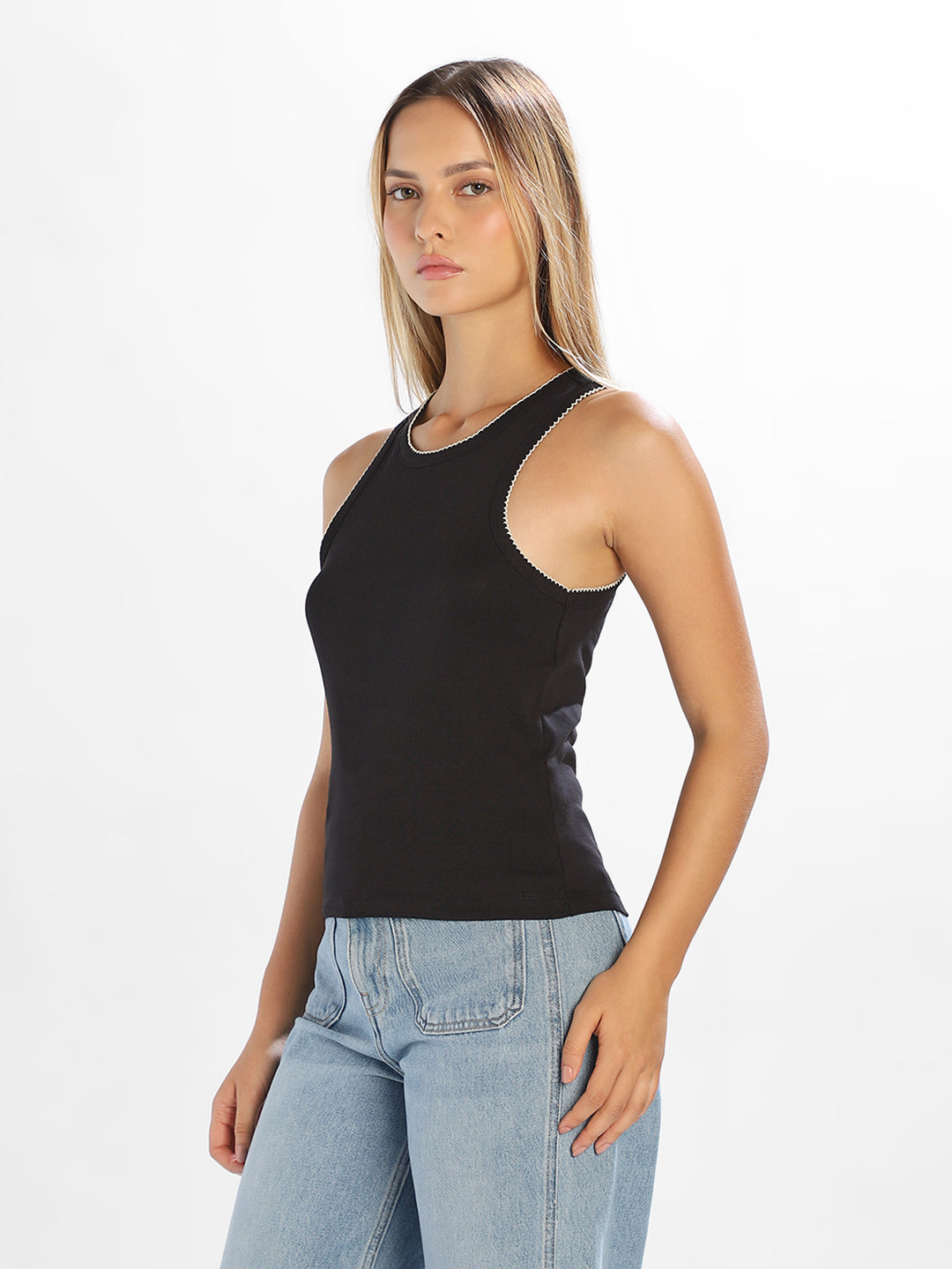 Black Sleeveless Tank Top