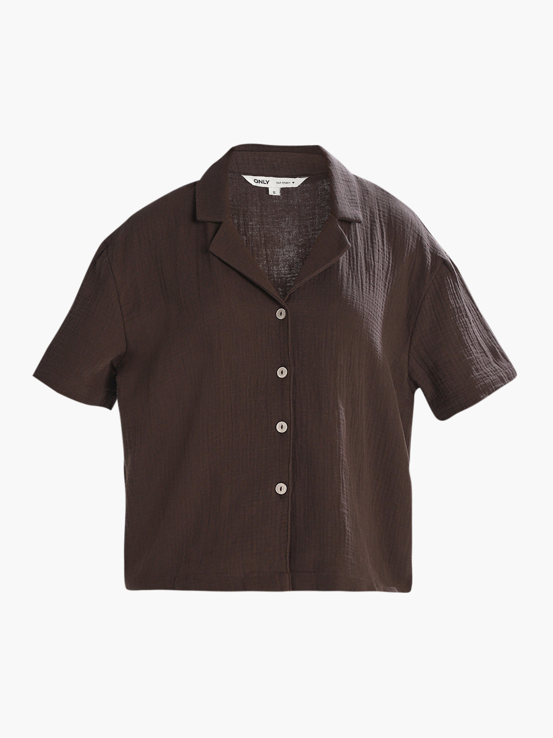 Dark Brown Jacquard Loose Fit Shirt