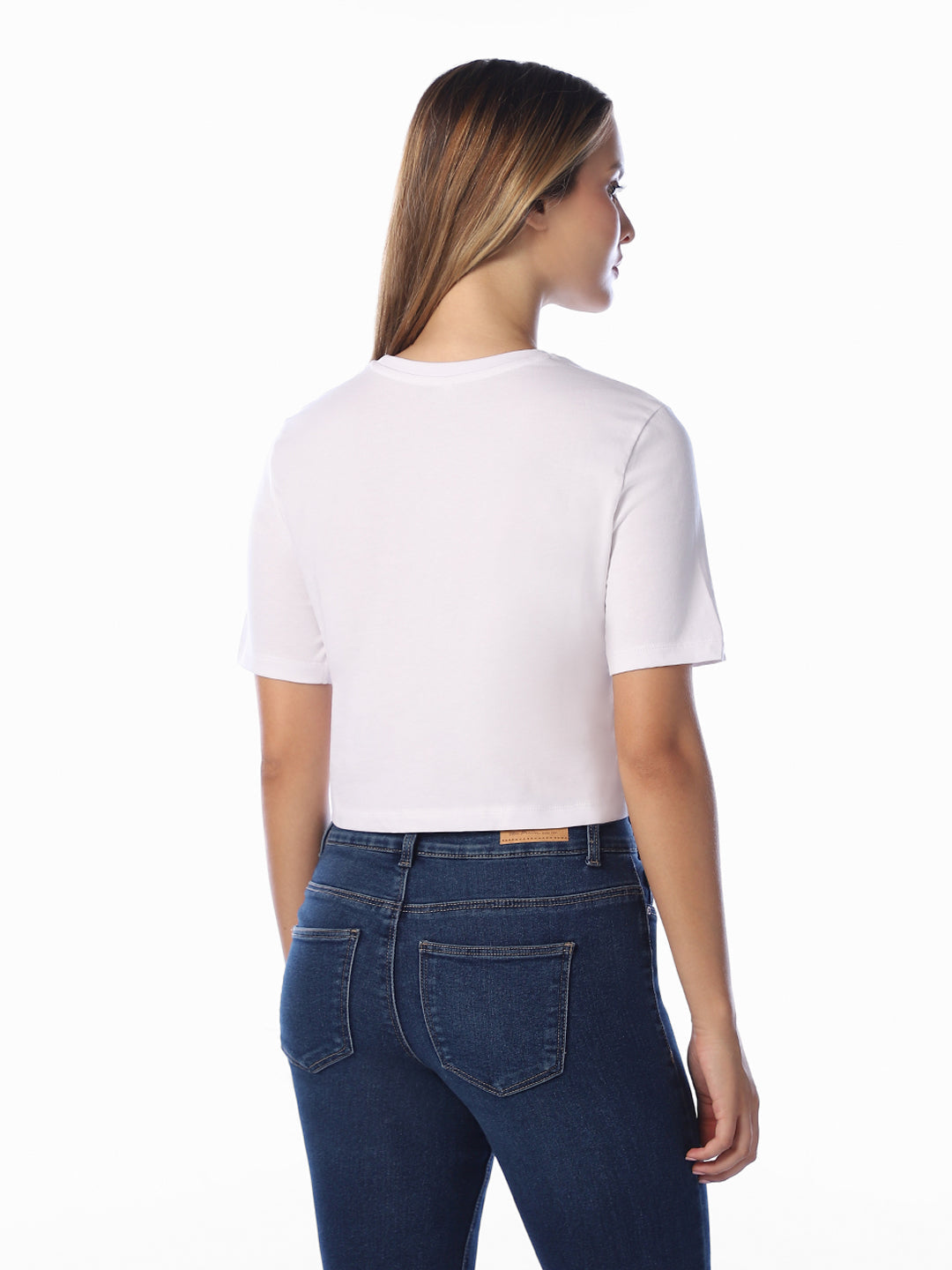 White Lace Detail O-Neck T-shirt
