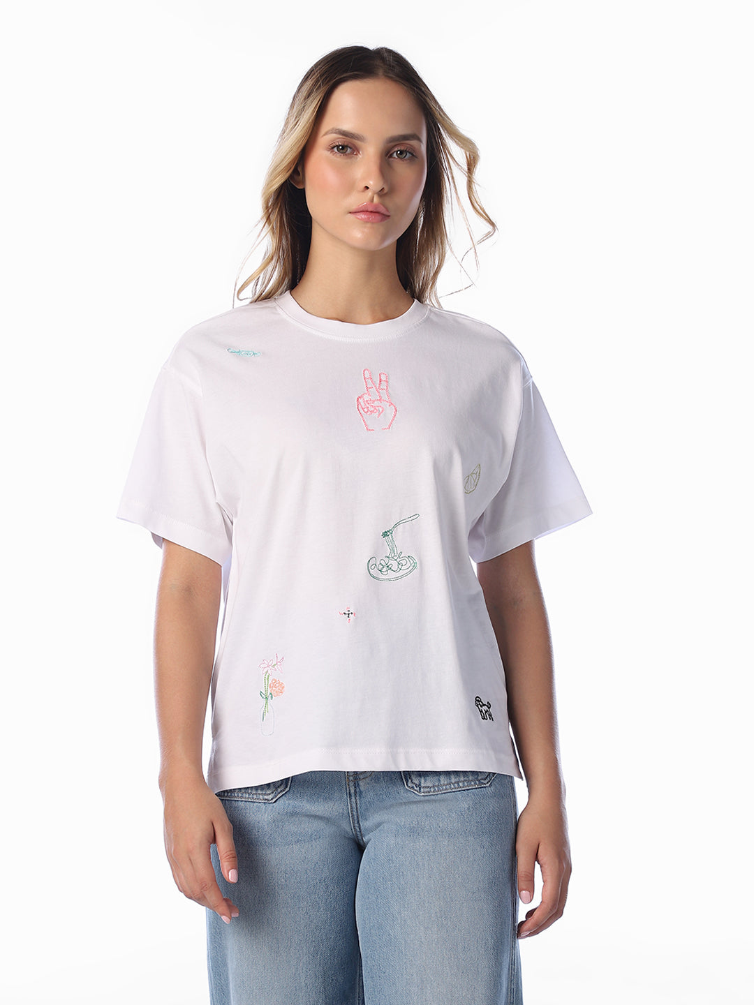 White Printed Organic Cotton T-shirt