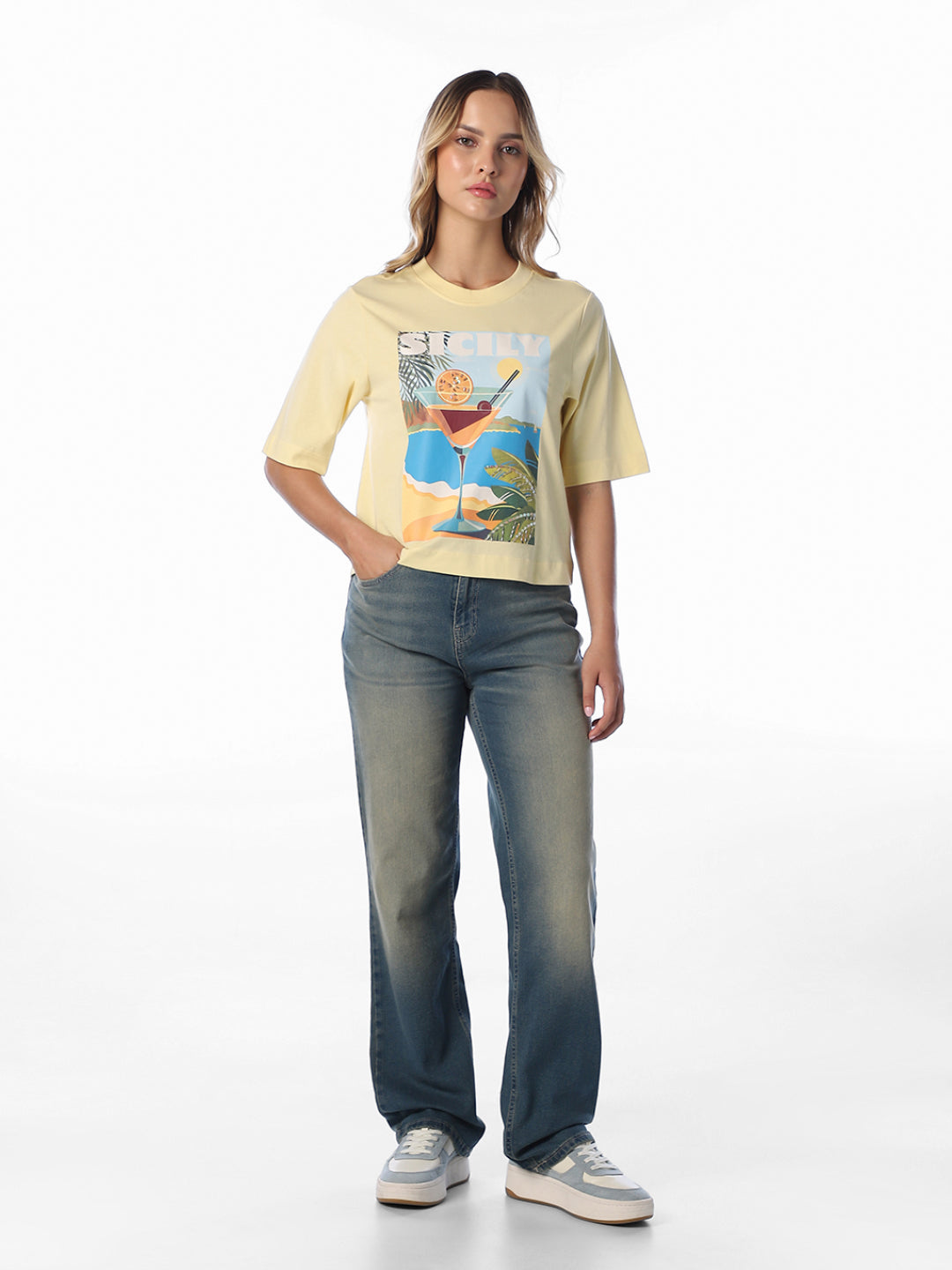 Yellow Printed T-shirt