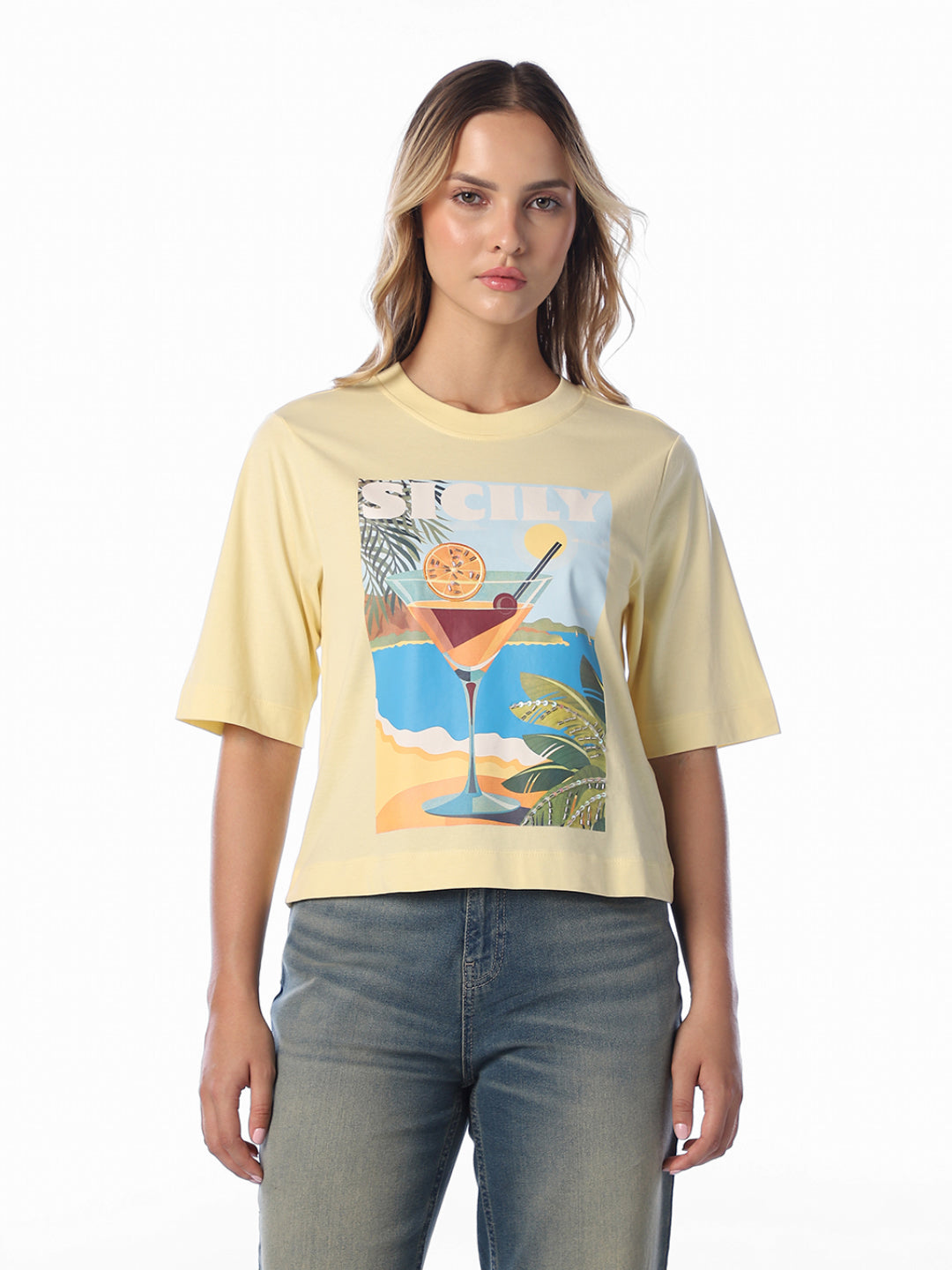 Yellow Printed T-shirt
