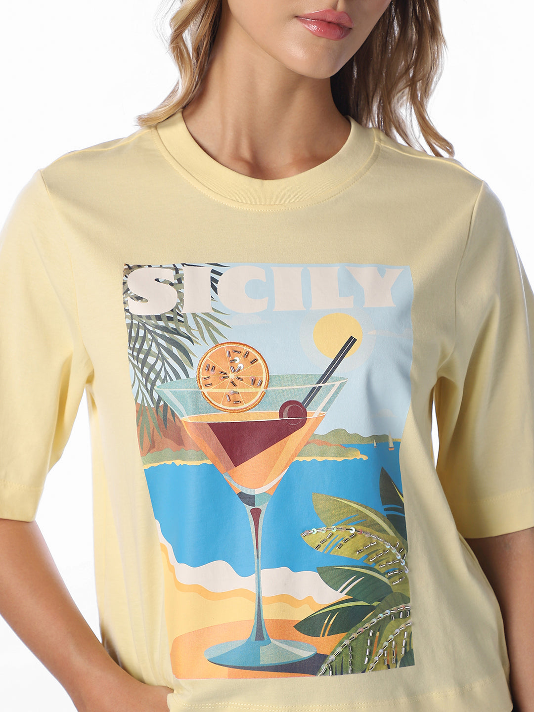 Yellow Printed T-shirt