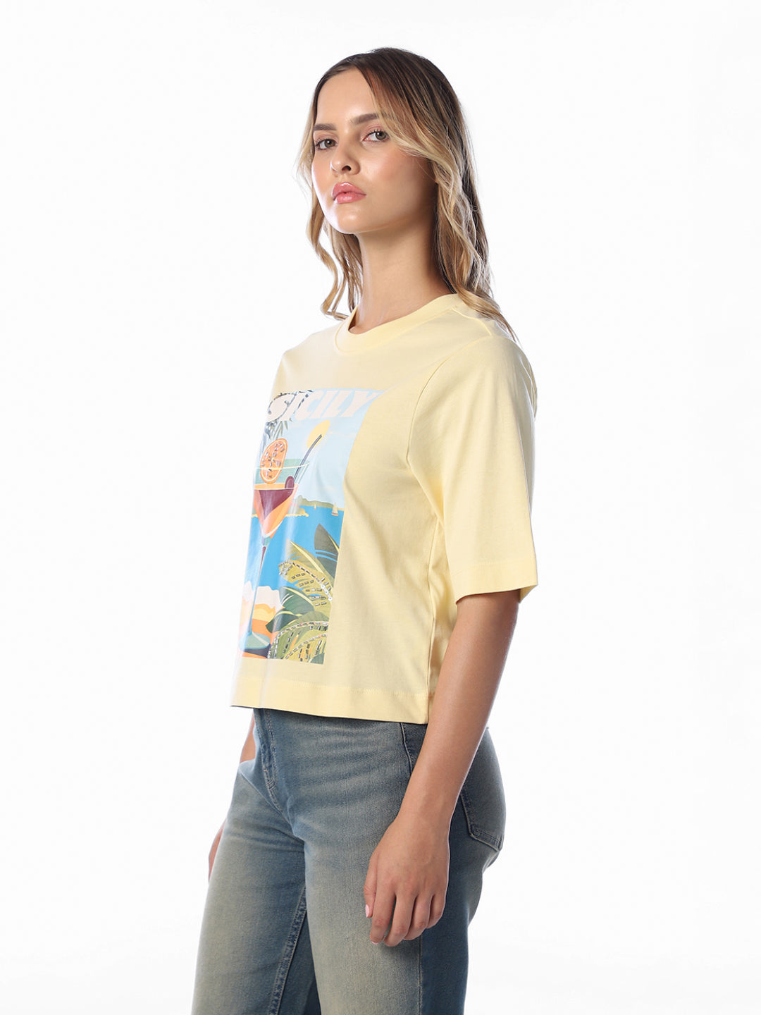 Yellow Printed T-shirt