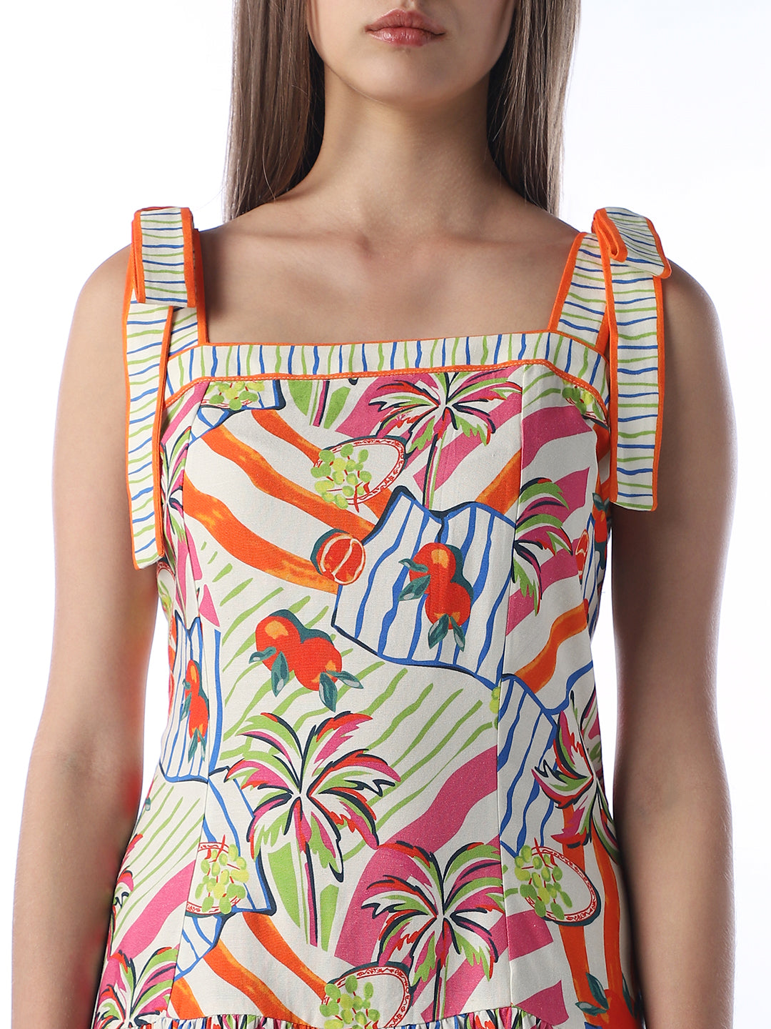 Printed Tie-Bow Dress