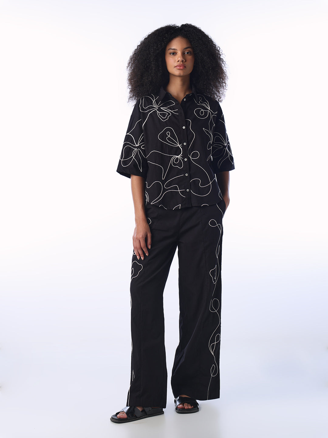 Abstract Print Oversized Shirt