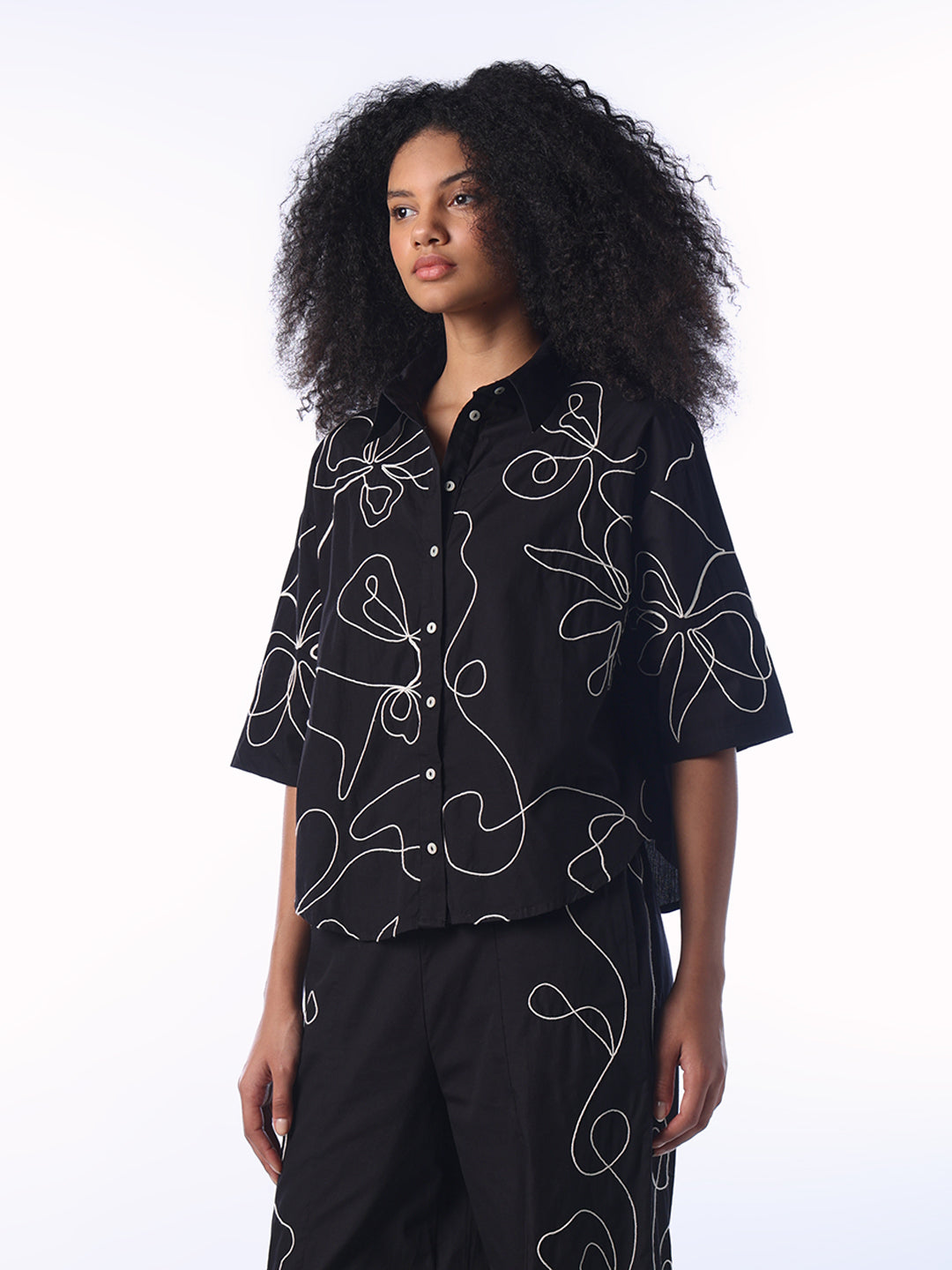 Abstract Print Oversized Shirt