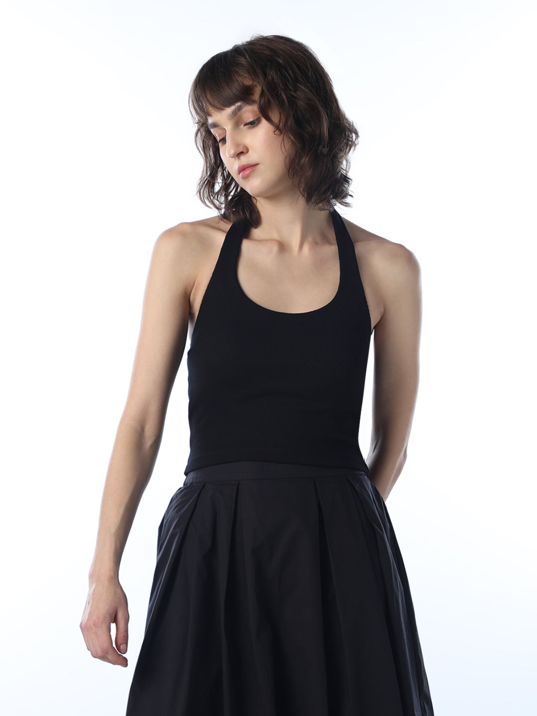 Black Halter Neck Top