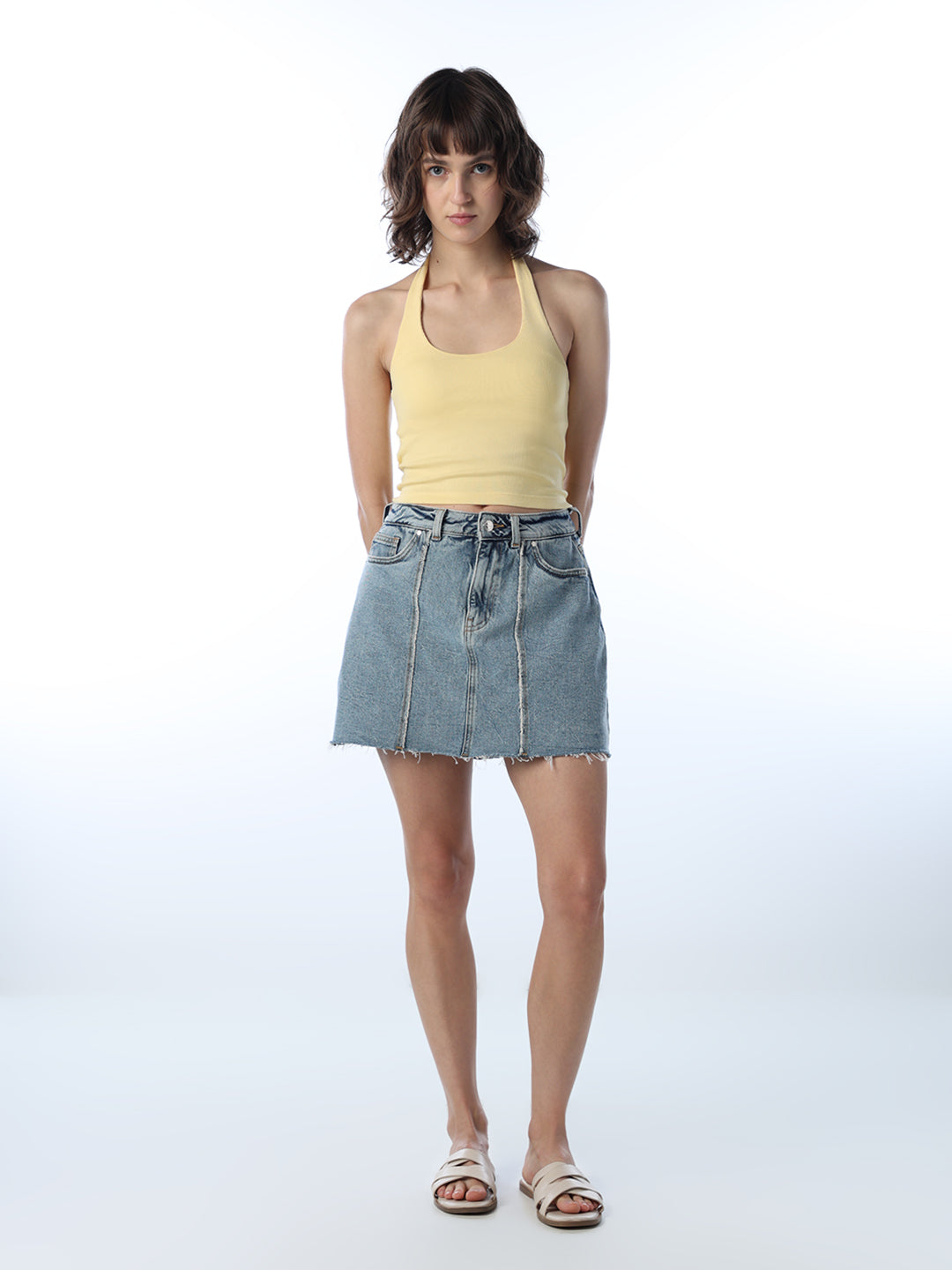 Yellow Halter Neck Top