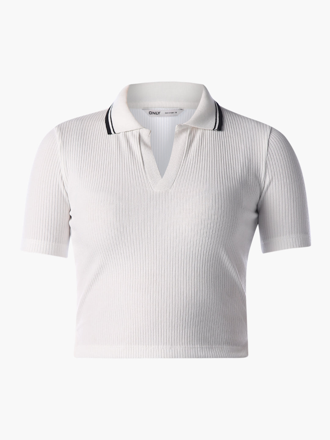 Ribbed Cropped Polo