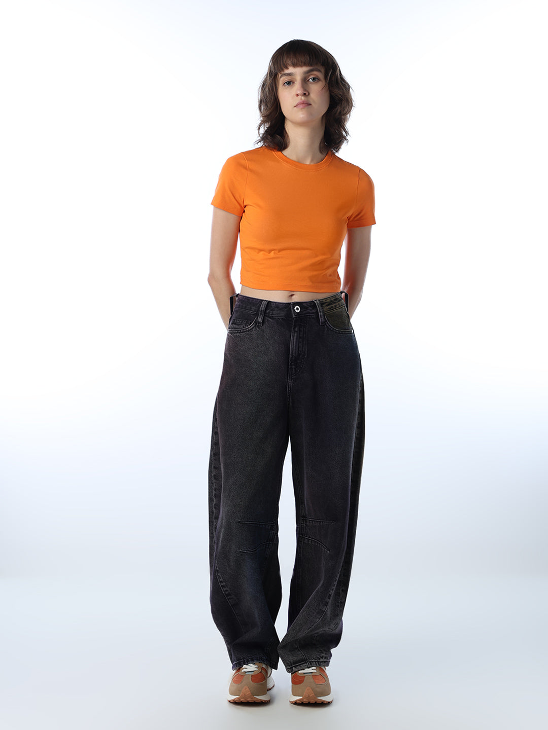 Bright Orange Cropped T-shirt