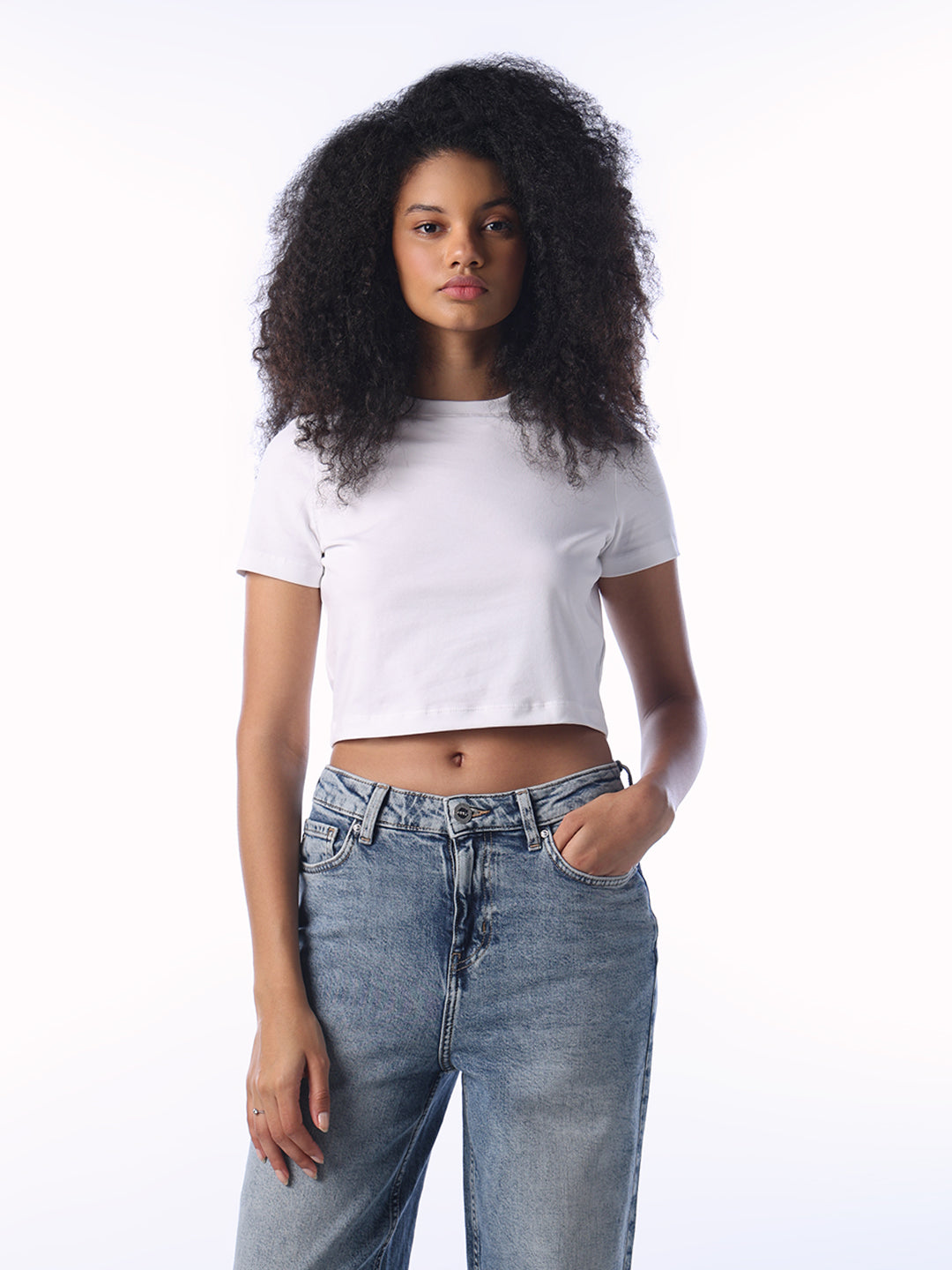 Cropped Snug T-shirt - White
