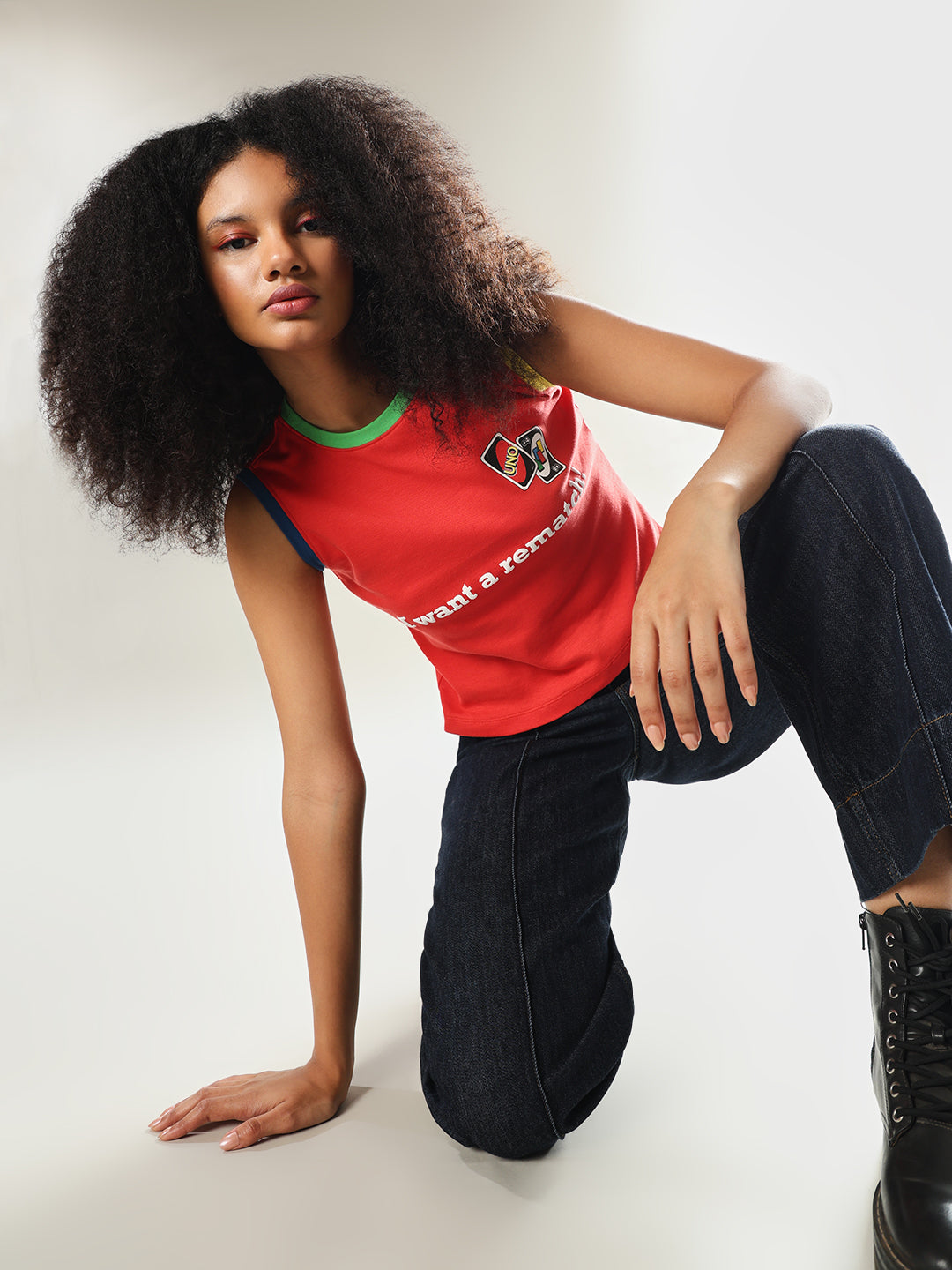 UNO X ONLY Red Sleeveless T-shirt