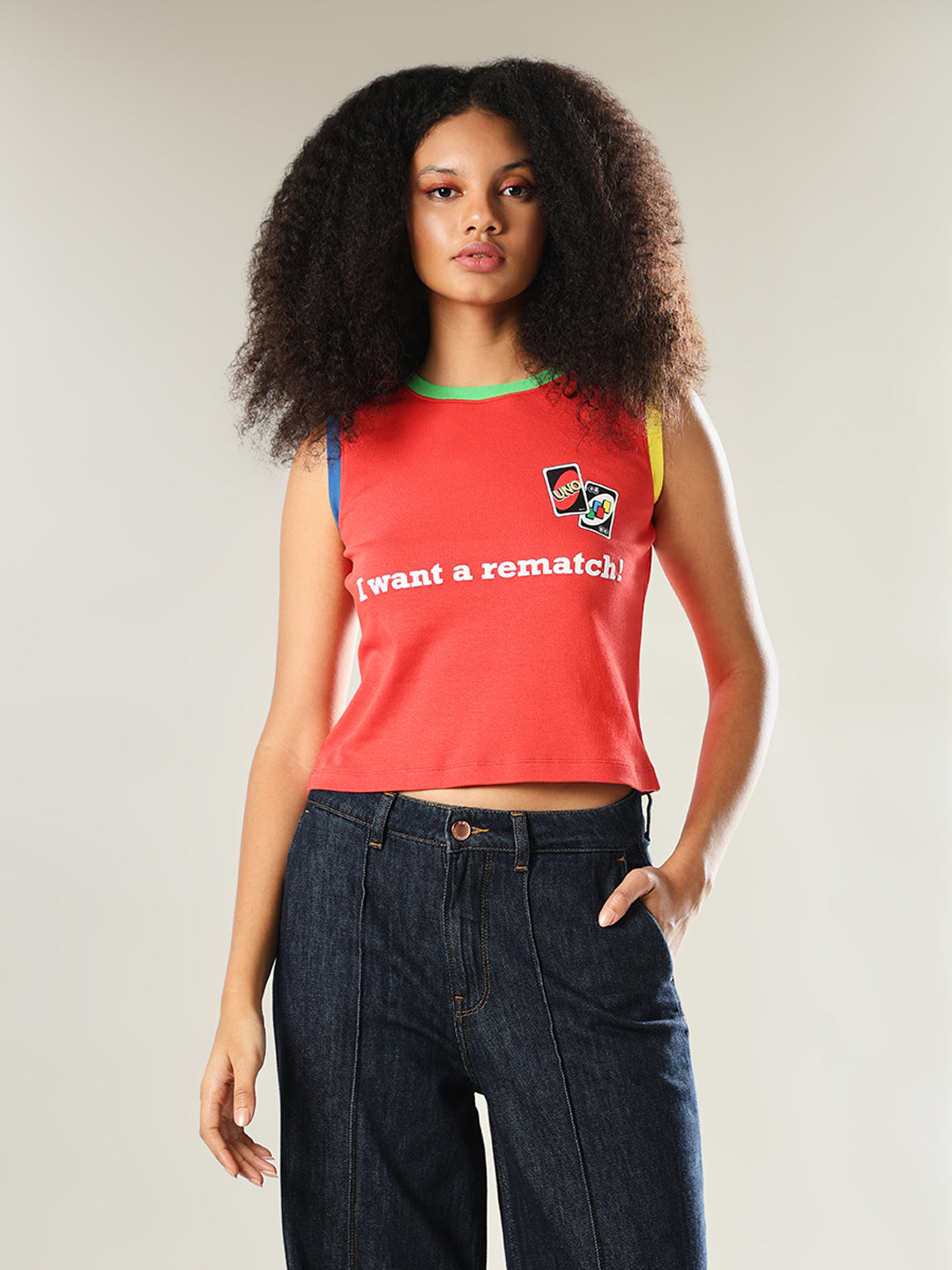 UNO X ONLY Red Sleeveless T-shirt