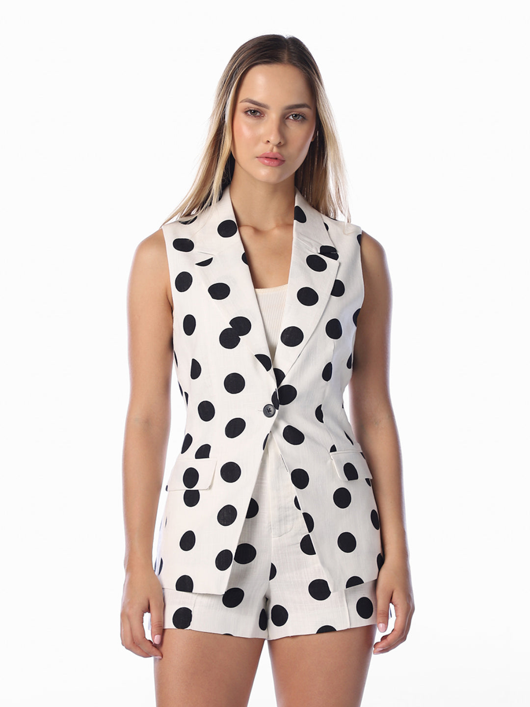 White Polka Dot Waistcoat