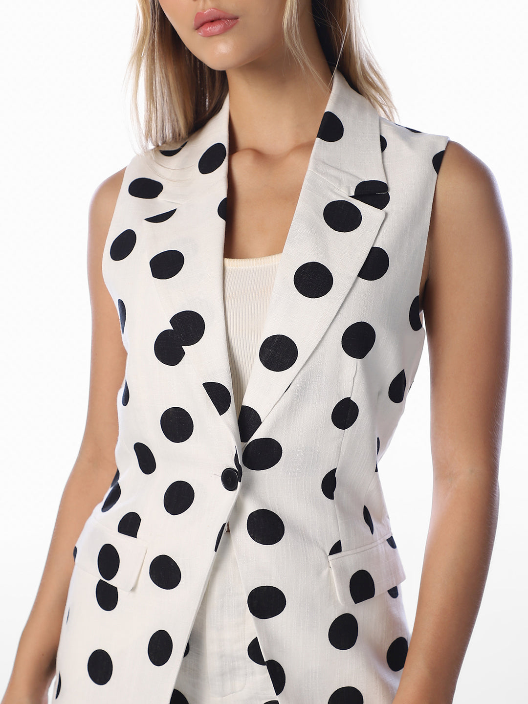 White Polka Dot Waistcoat