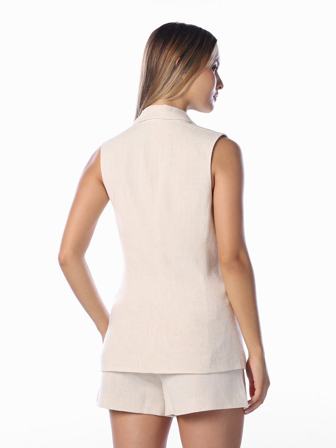 Beige Tailored Waistcoat