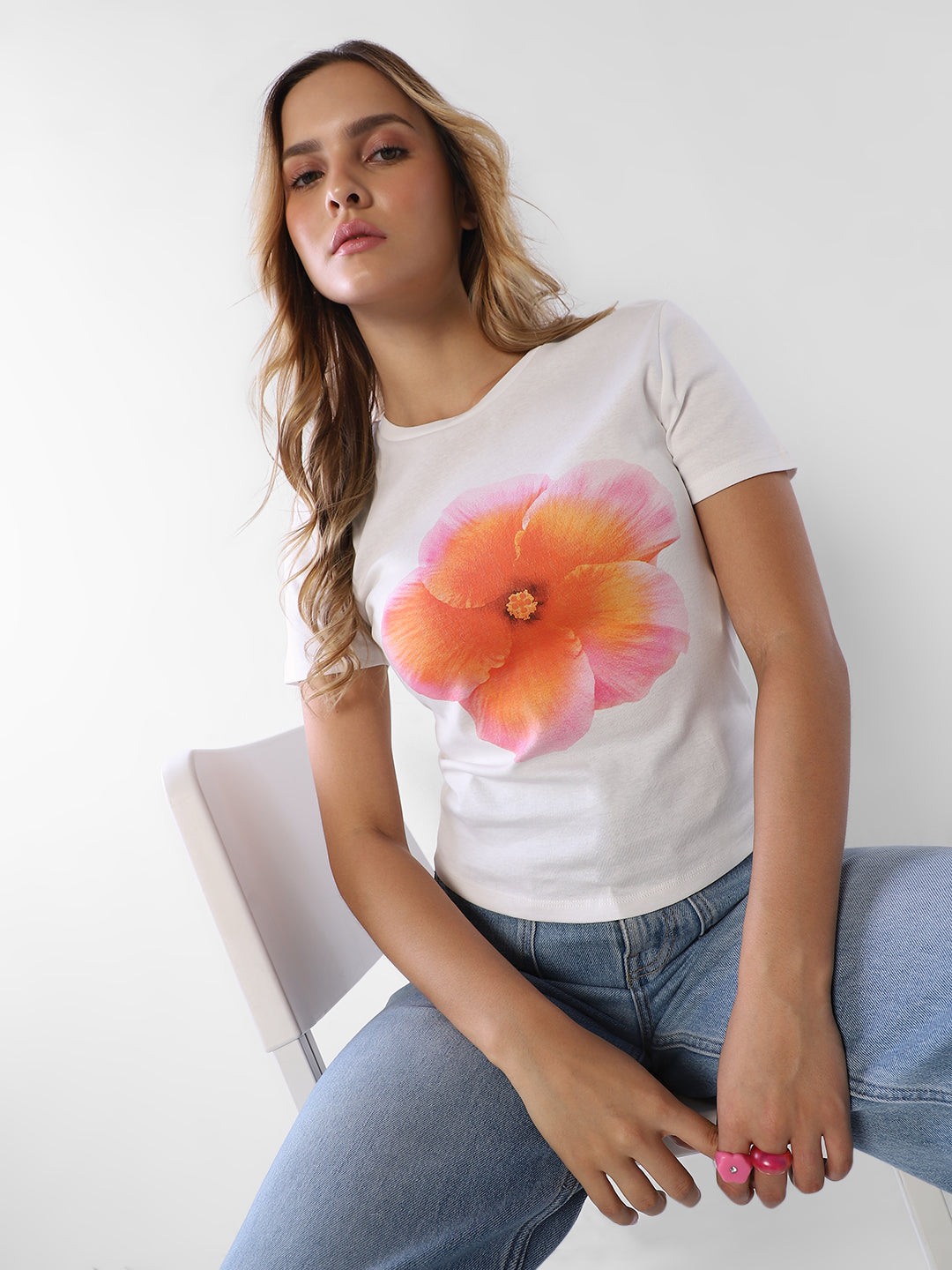 White Printed T-shirt