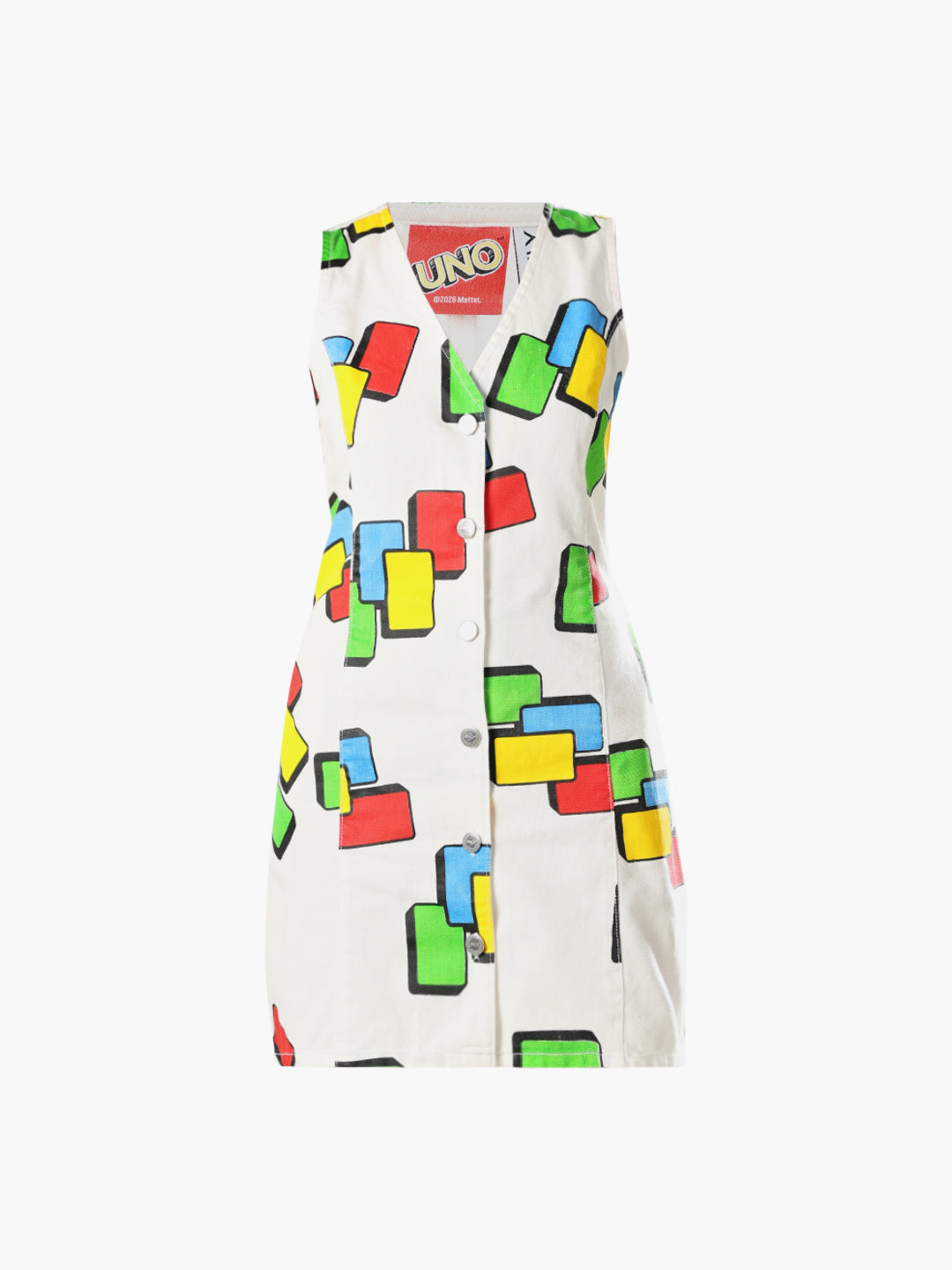 UNO X ONLY Printed V-Neck Mini Dress