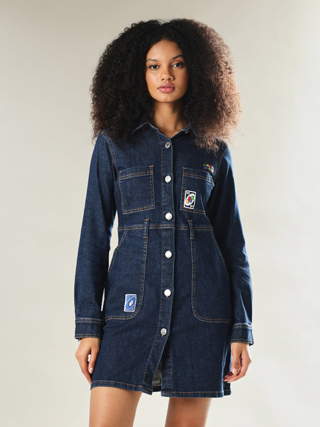 UNO X ONLY Dark Blue Denim Dress