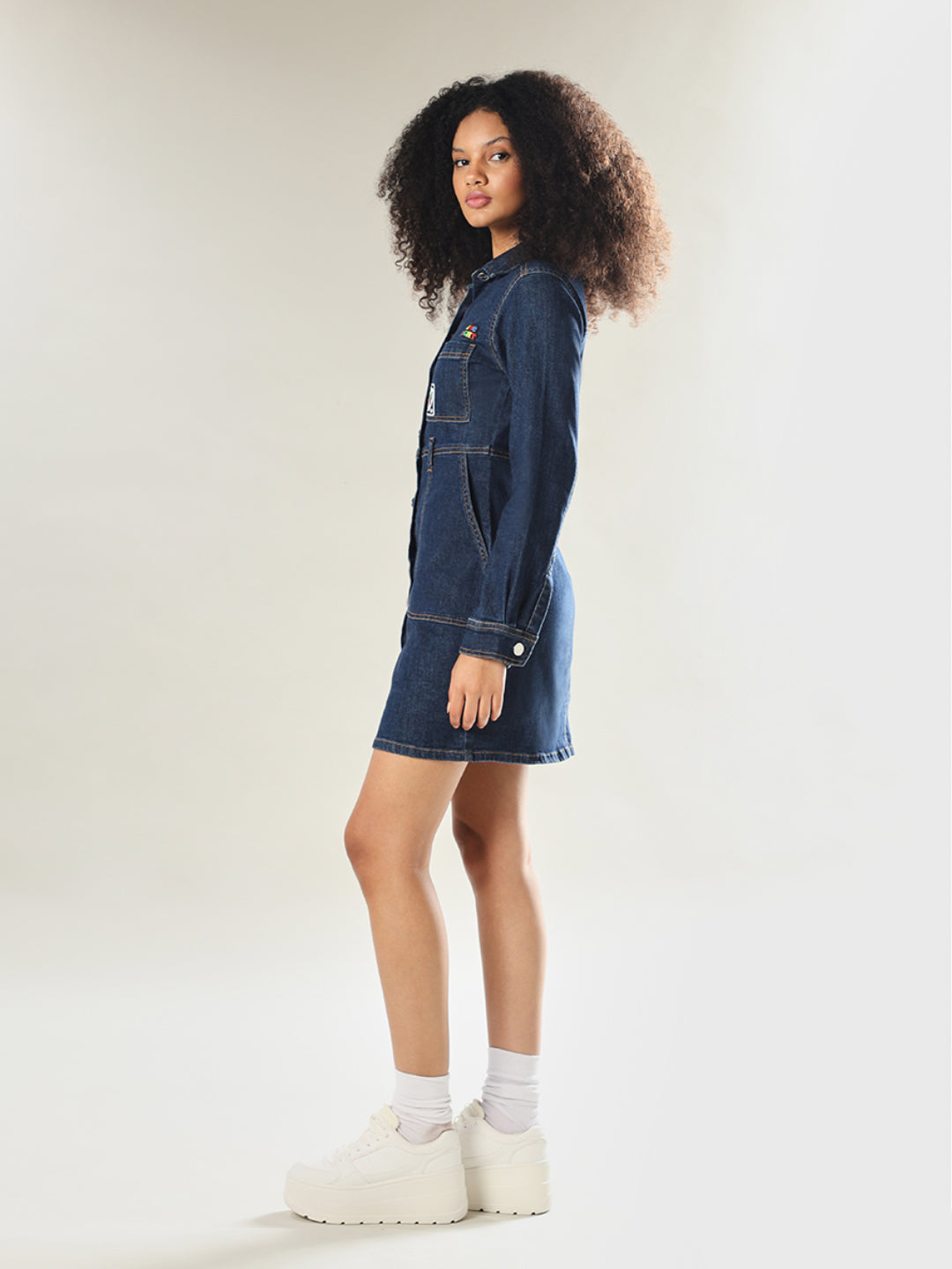 UNO X ONLY Dark Blue Denim Dress