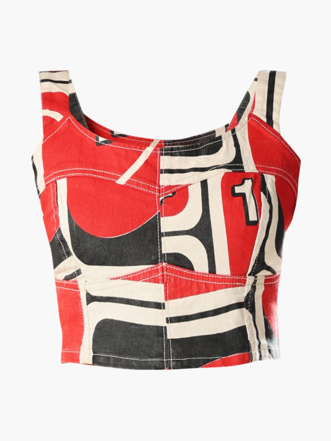 UNO X ONLY Cropped Corset Denim Top