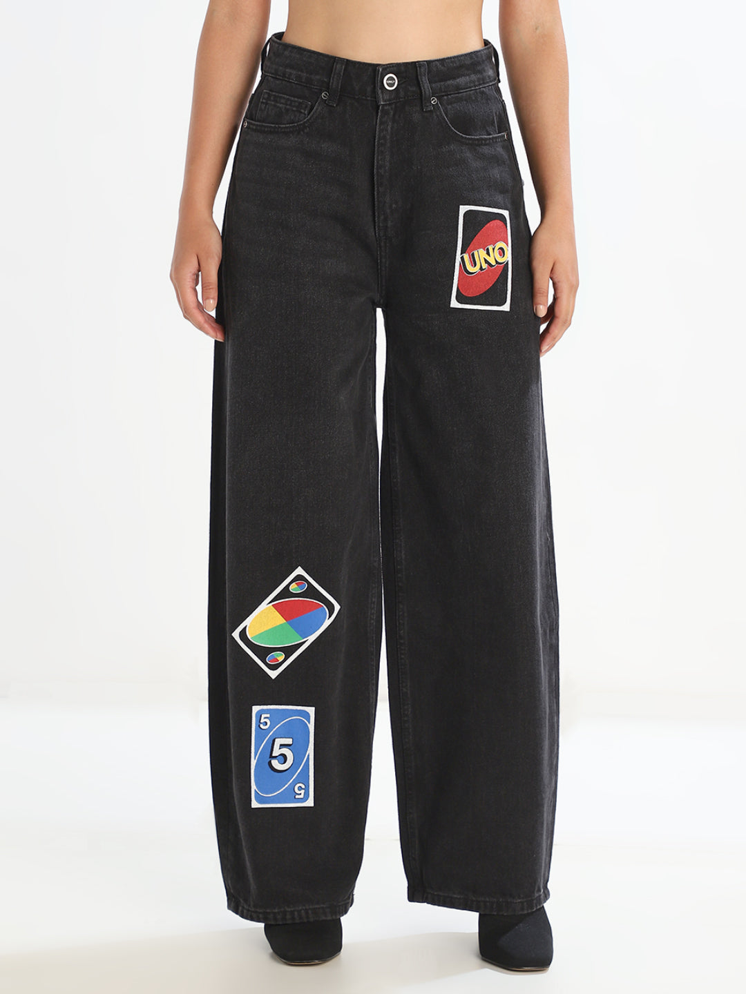 UNO X ONLY Black Slouchy Fit Jeans