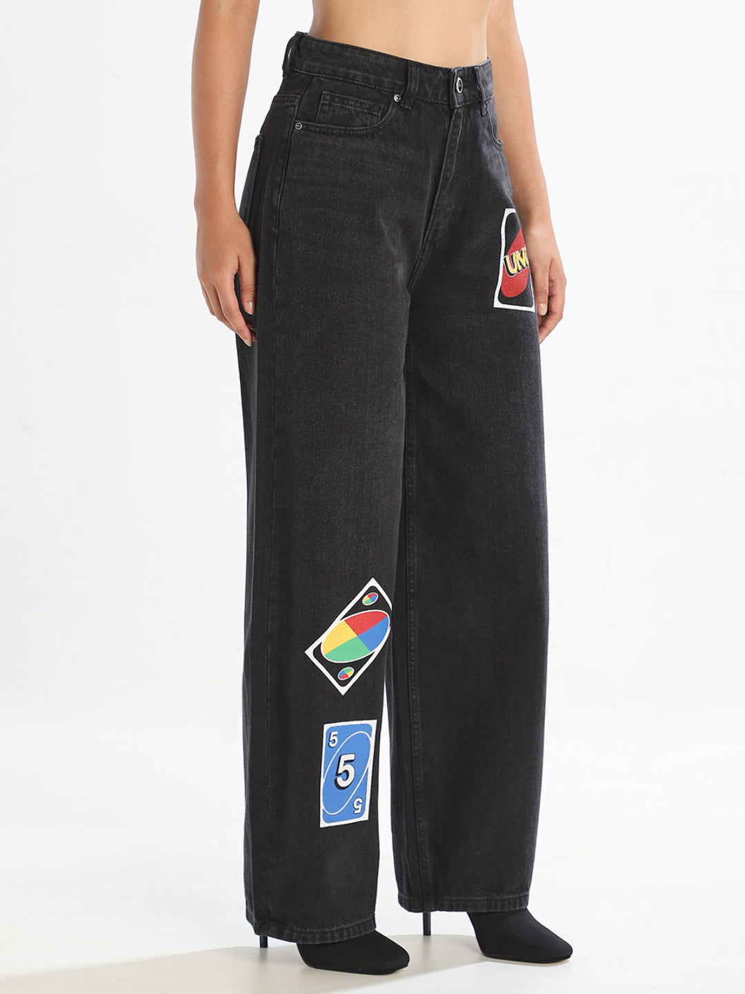 UNO X ONLY Black Slouchy Fit Jeans