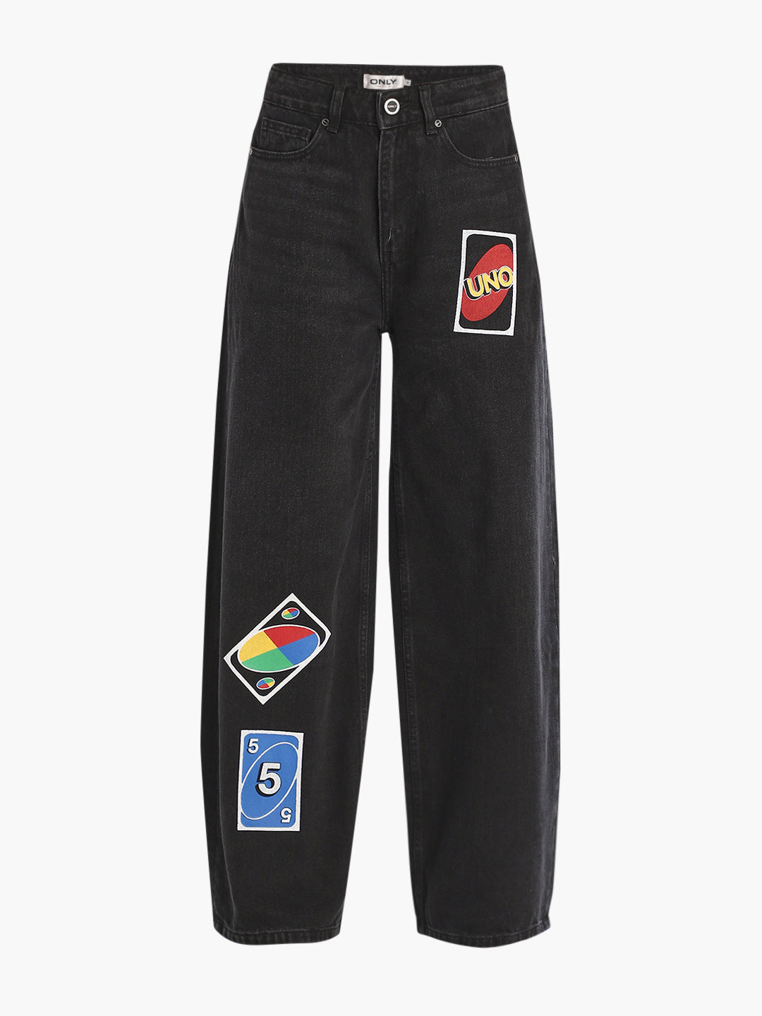 UNO X ONLY Black Slouchy Fit Jeans