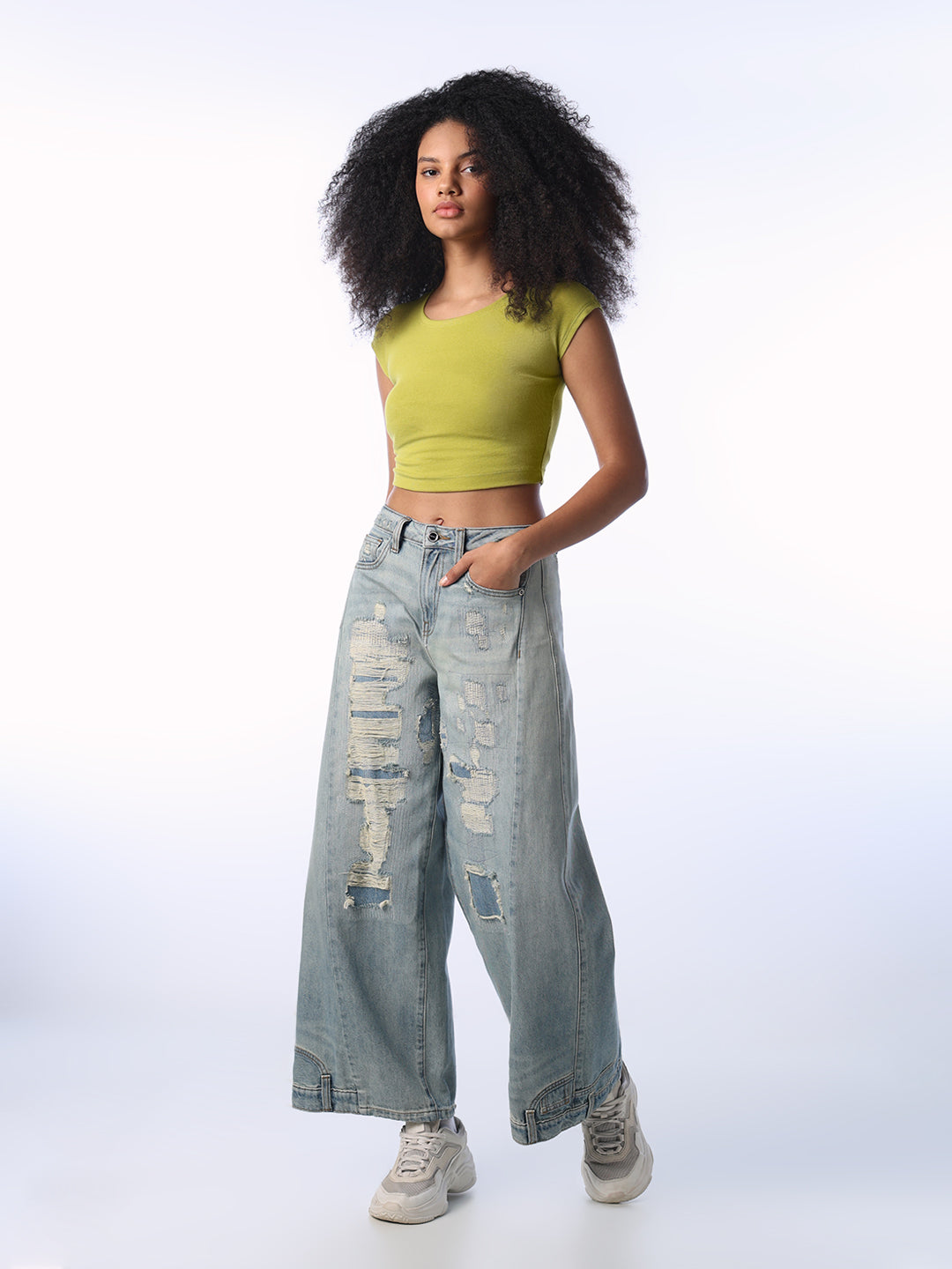 Green Cropped Muscle Tee