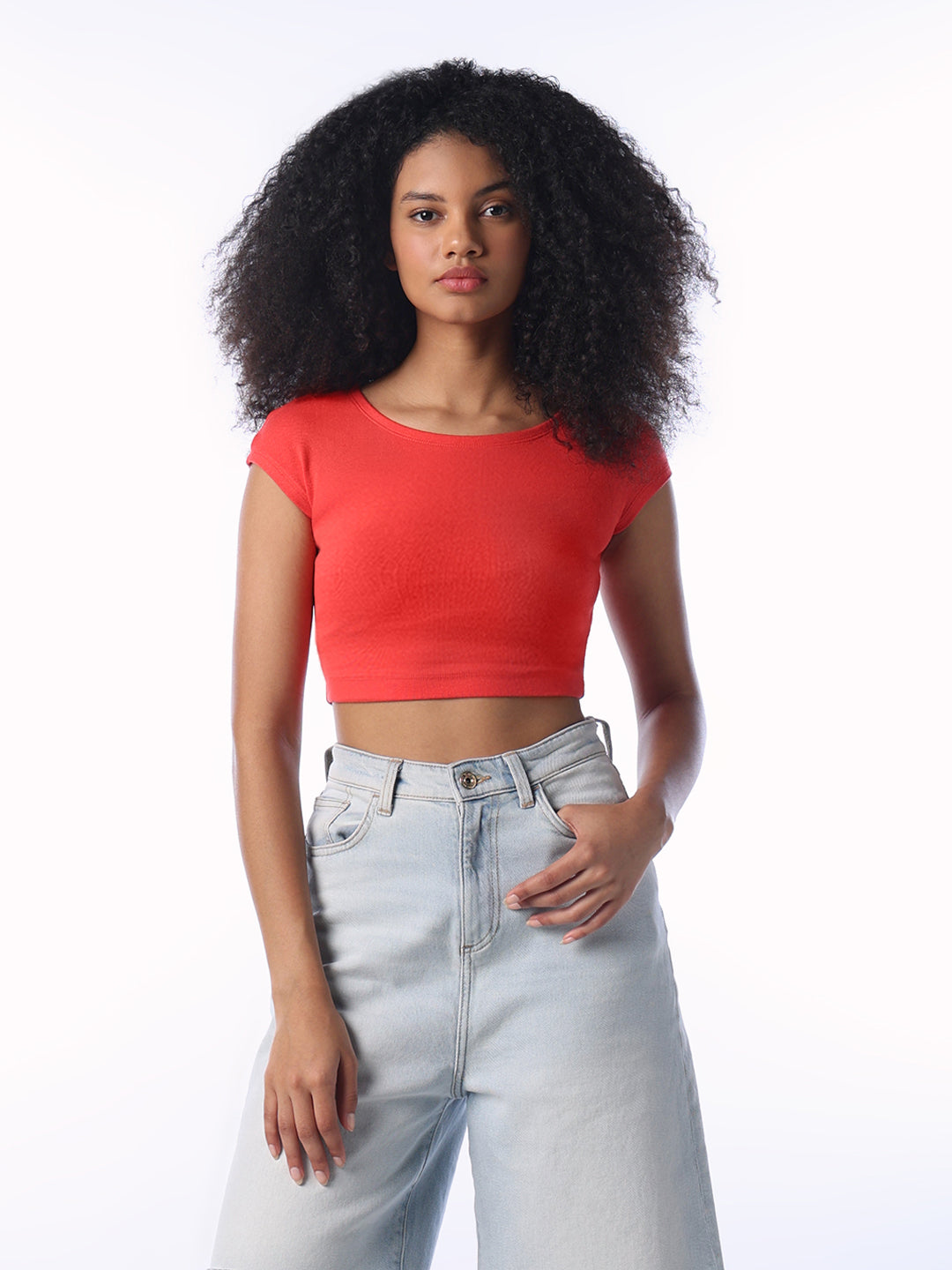 Red Cropped Muscle Tee