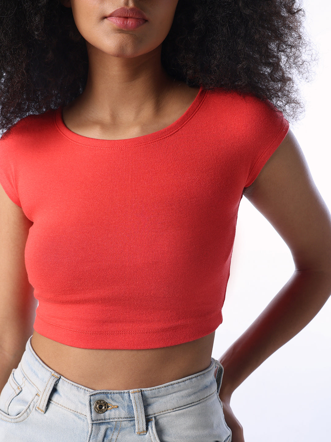 Red Cropped Muscle Tee
