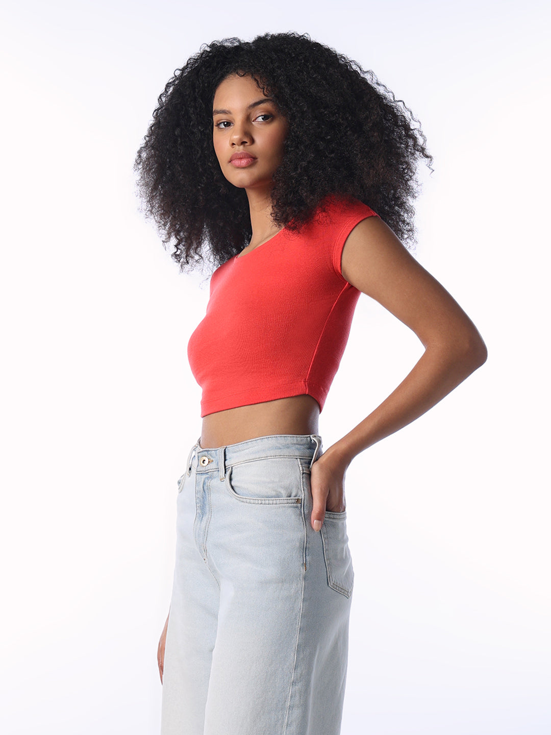 Red Cropped Muscle Tee