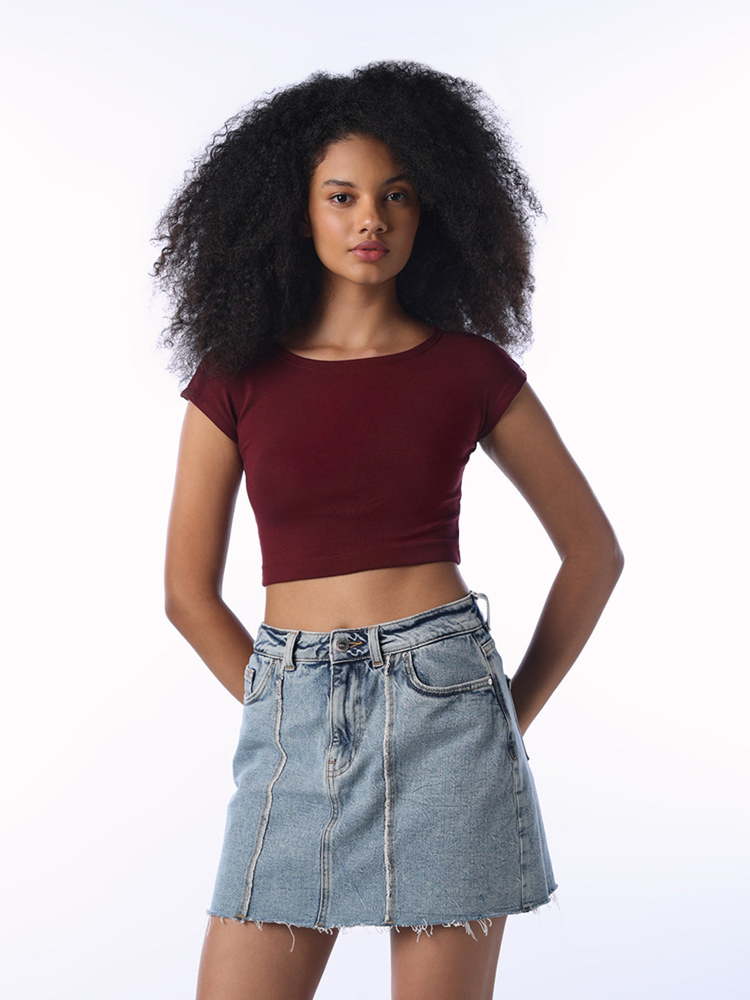 Maroon Cropped Muscle Tee