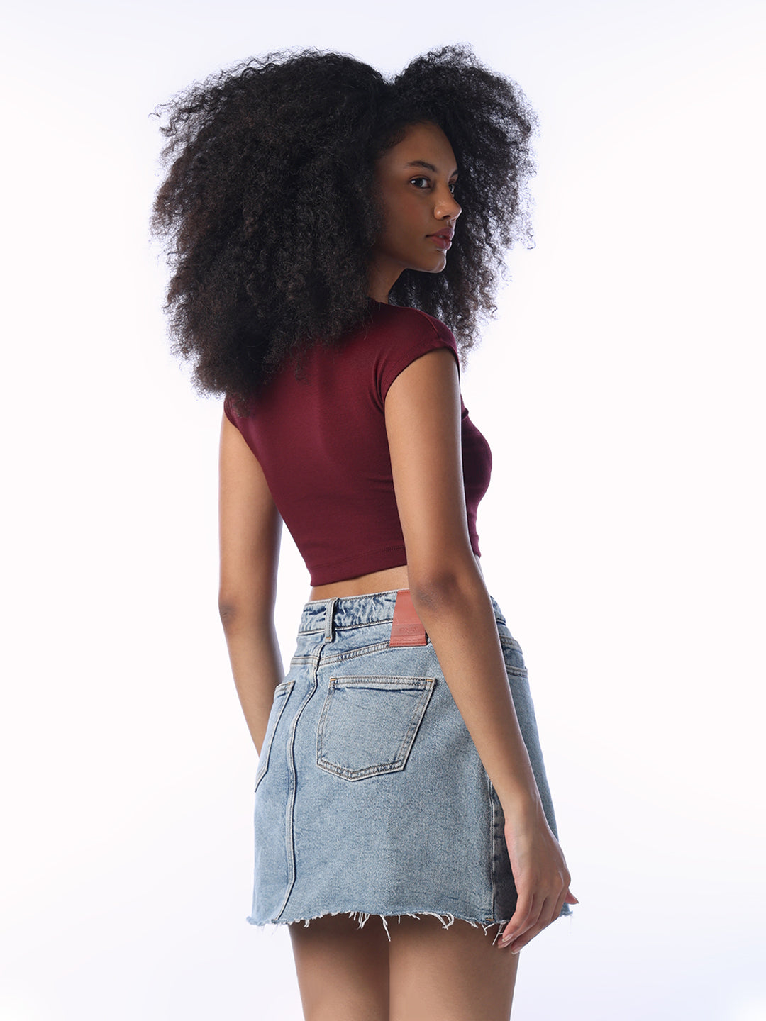 Maroon Cropped Muscle Tee
