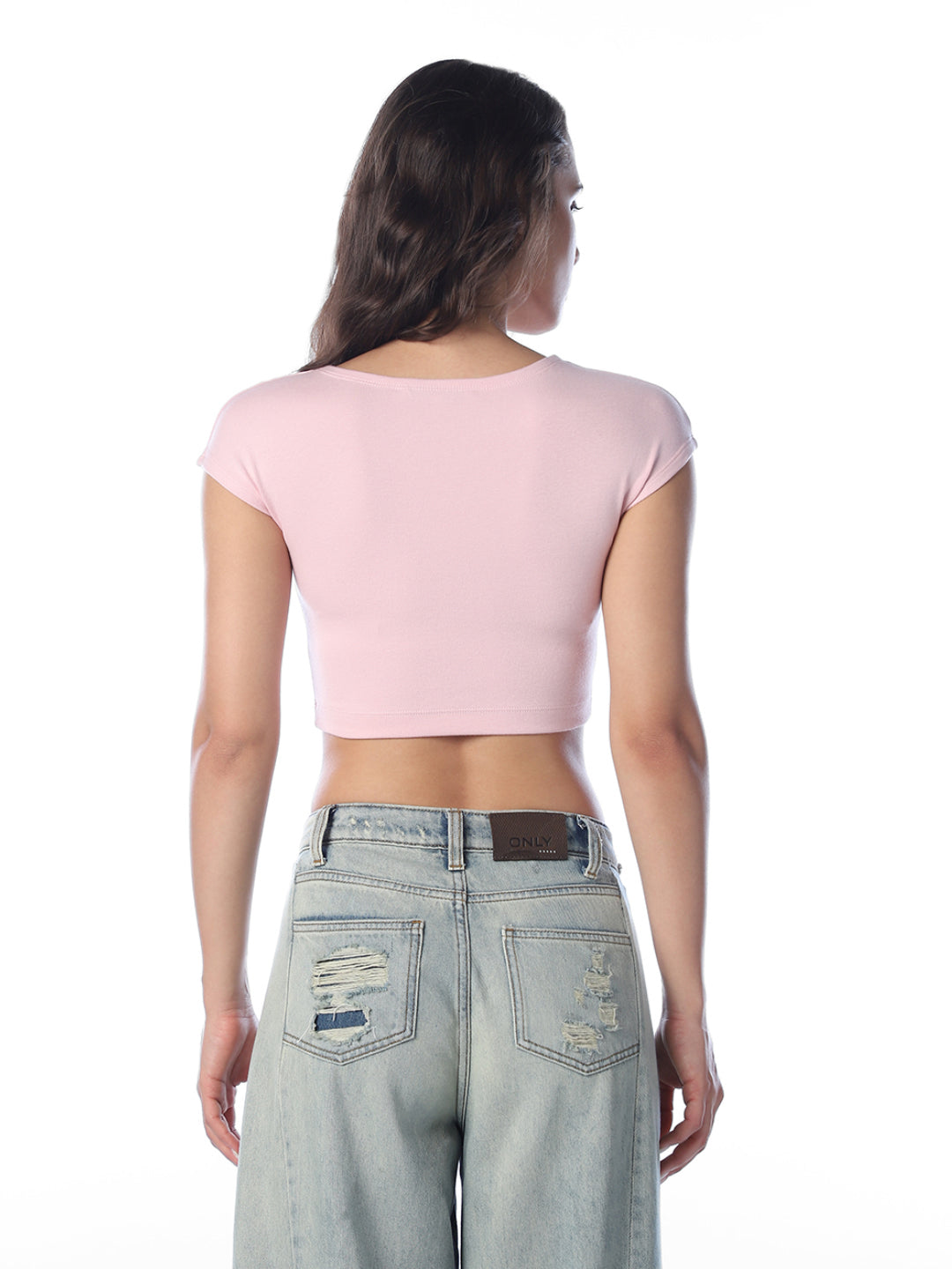 Pink Cropped Muscle Tee