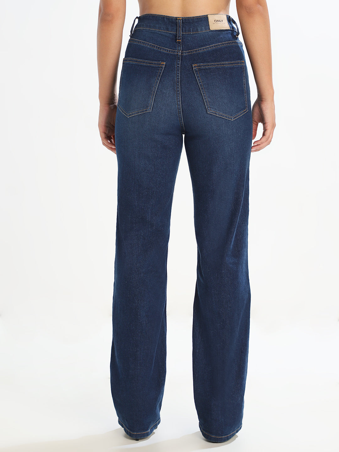 Blue High Rise Straight Fit Jeans