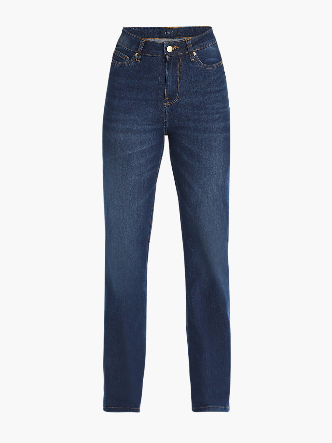 Blue High Rise Straight Fit Jeans