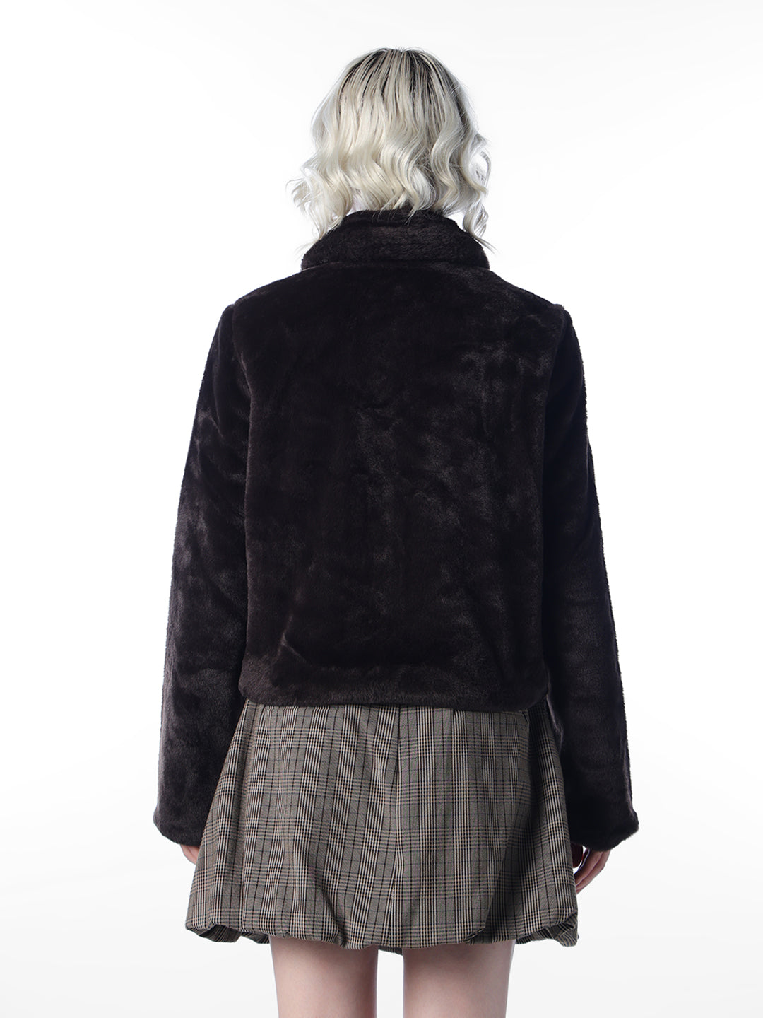 Dark Brown Faux Fur Jacket