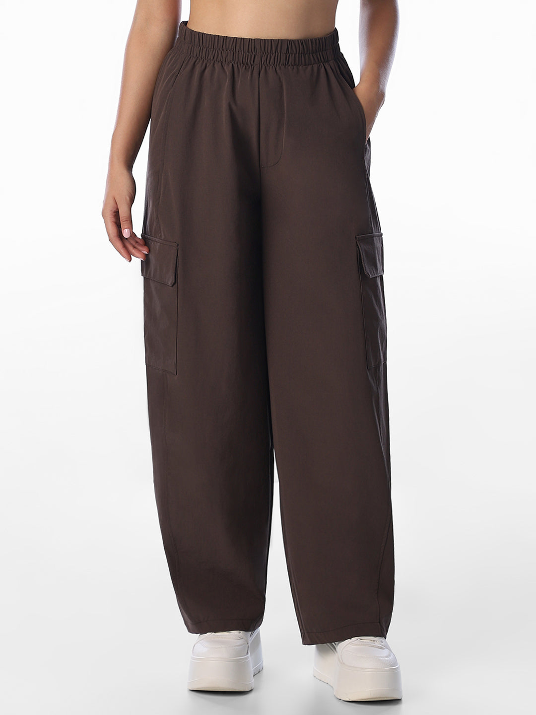 Dark Brown Barrel Pants