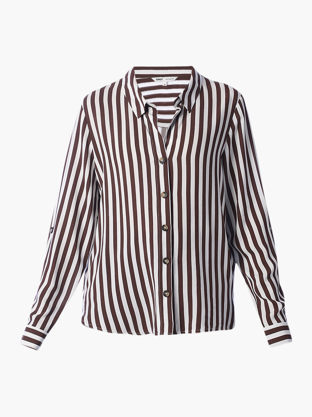Brown Striped Regular Fit Shirt