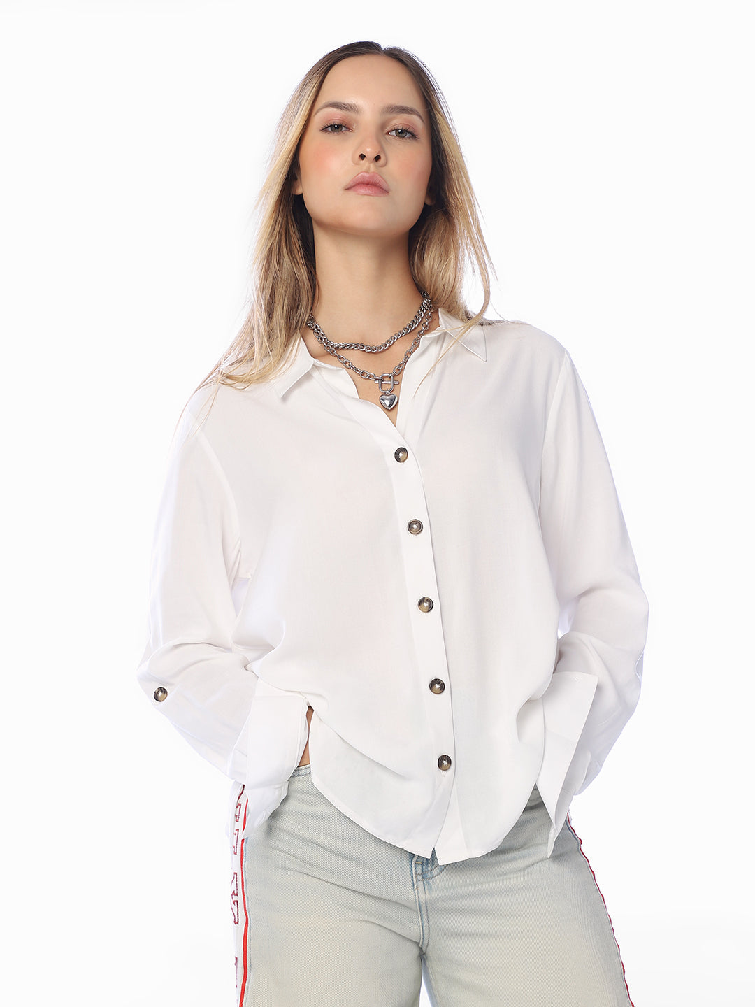 White Regular Fit Shirt