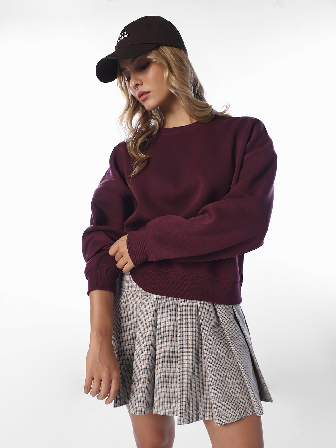 Maroon Relaxed Fit Sweatshirt