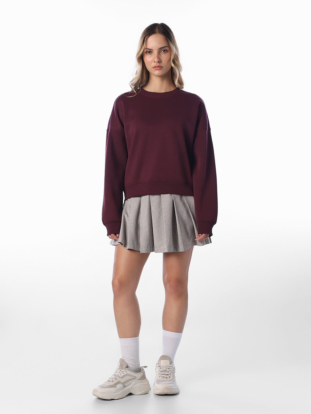Maroon Relaxed Fit Sweatshirt