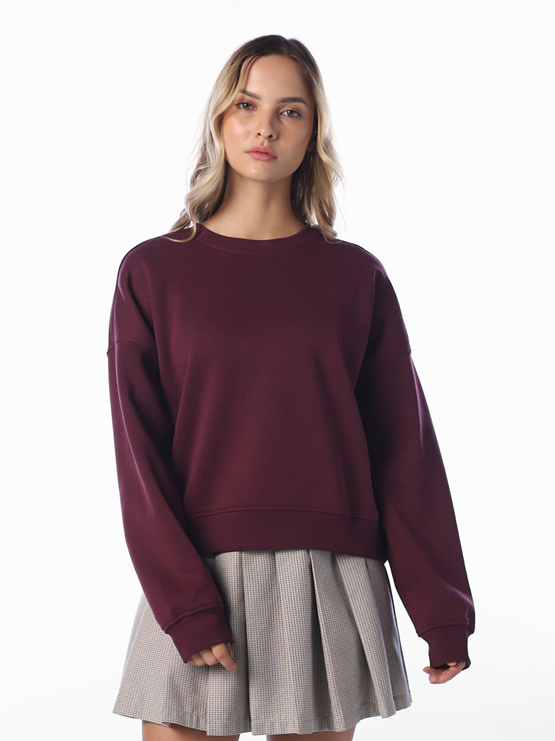 Maroon Relaxed Fit Sweatshirt