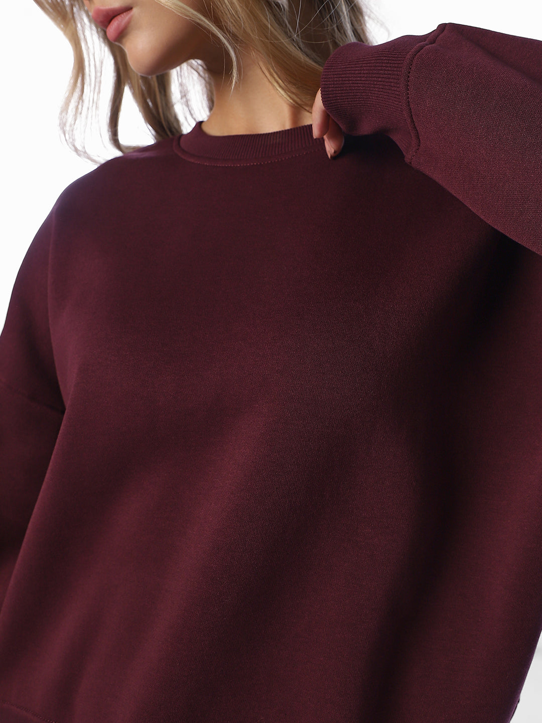 Maroon Relaxed Fit Sweatshirt