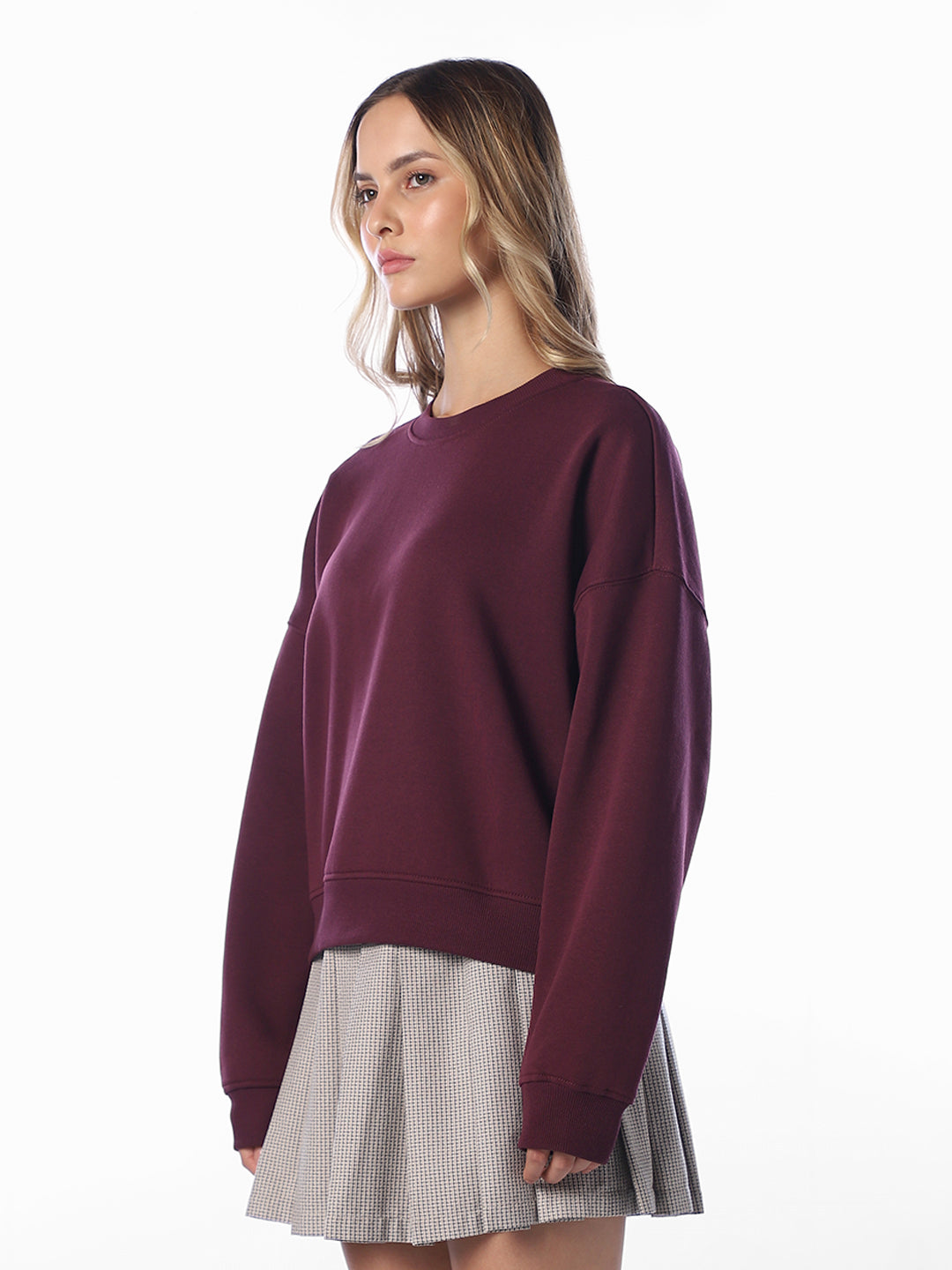Maroon Relaxed Fit Sweatshirt