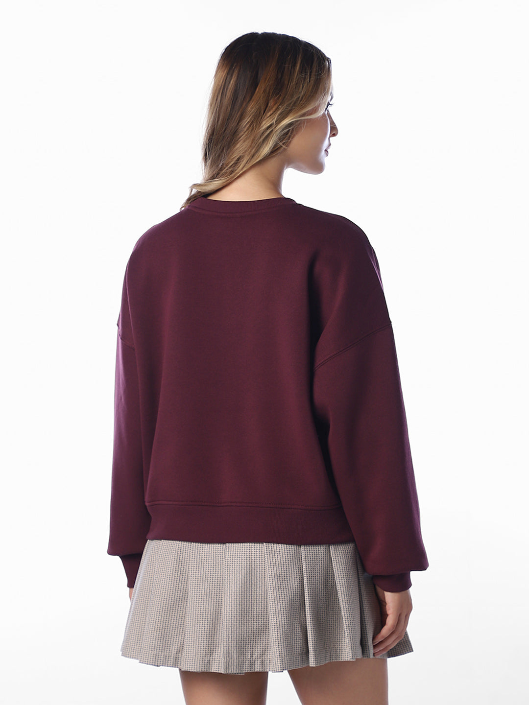 Maroon Relaxed Fit Sweatshirt