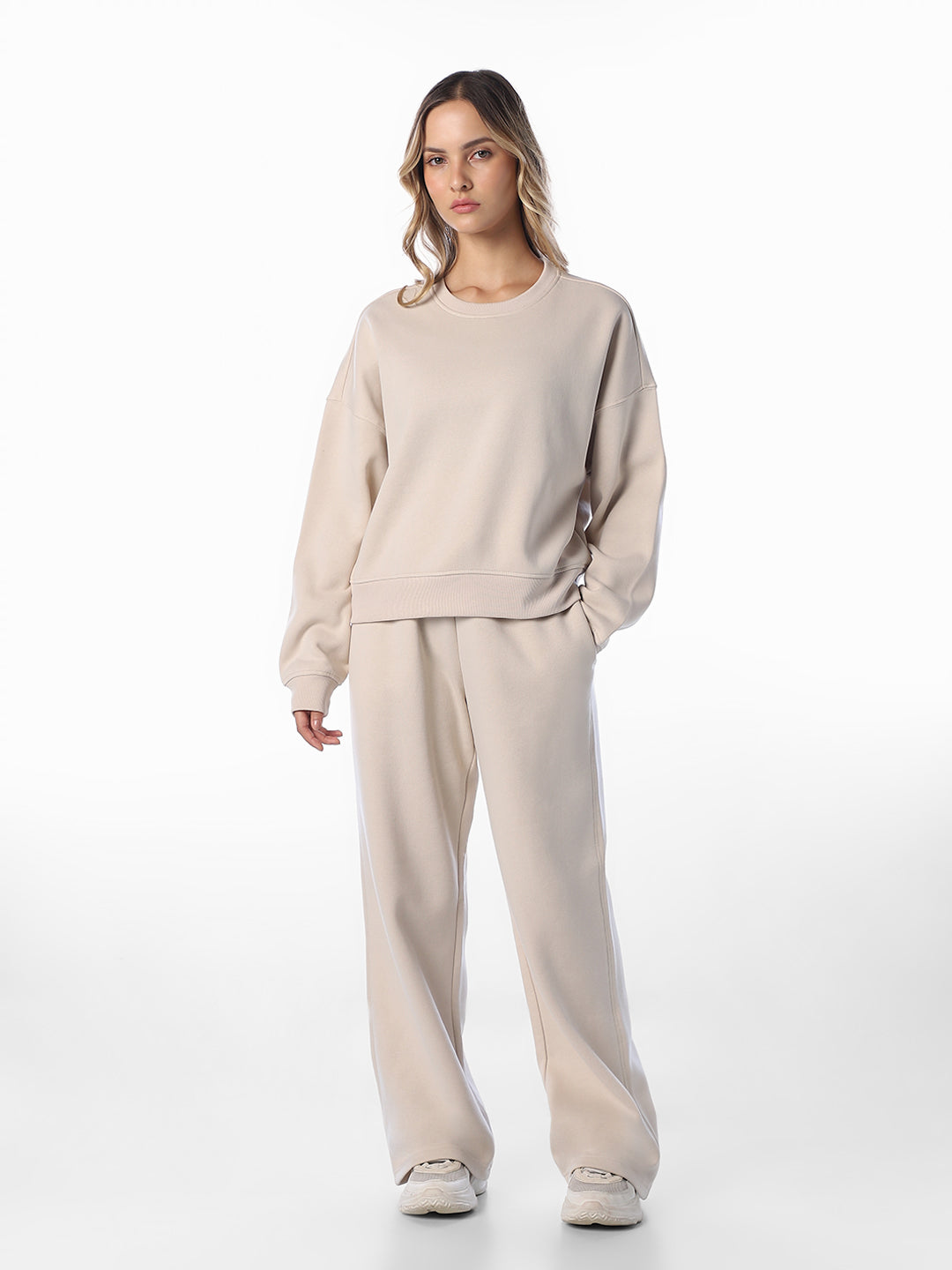 Beige Relaxed Fit Sweatshirt
