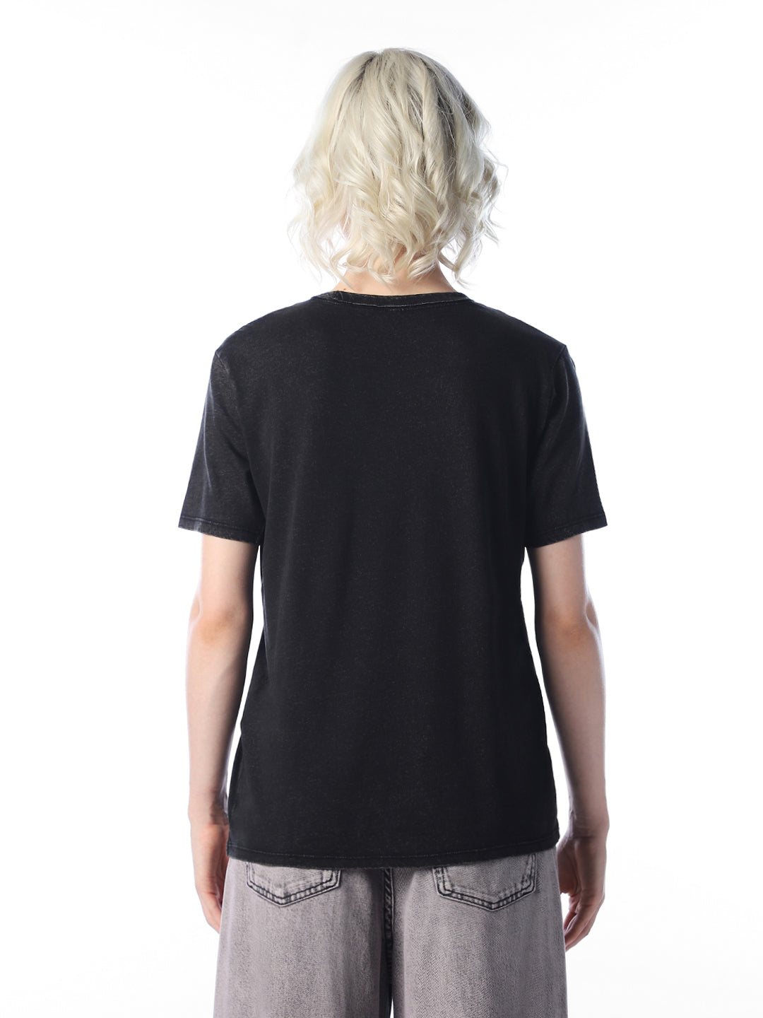 Black printed T-shirt